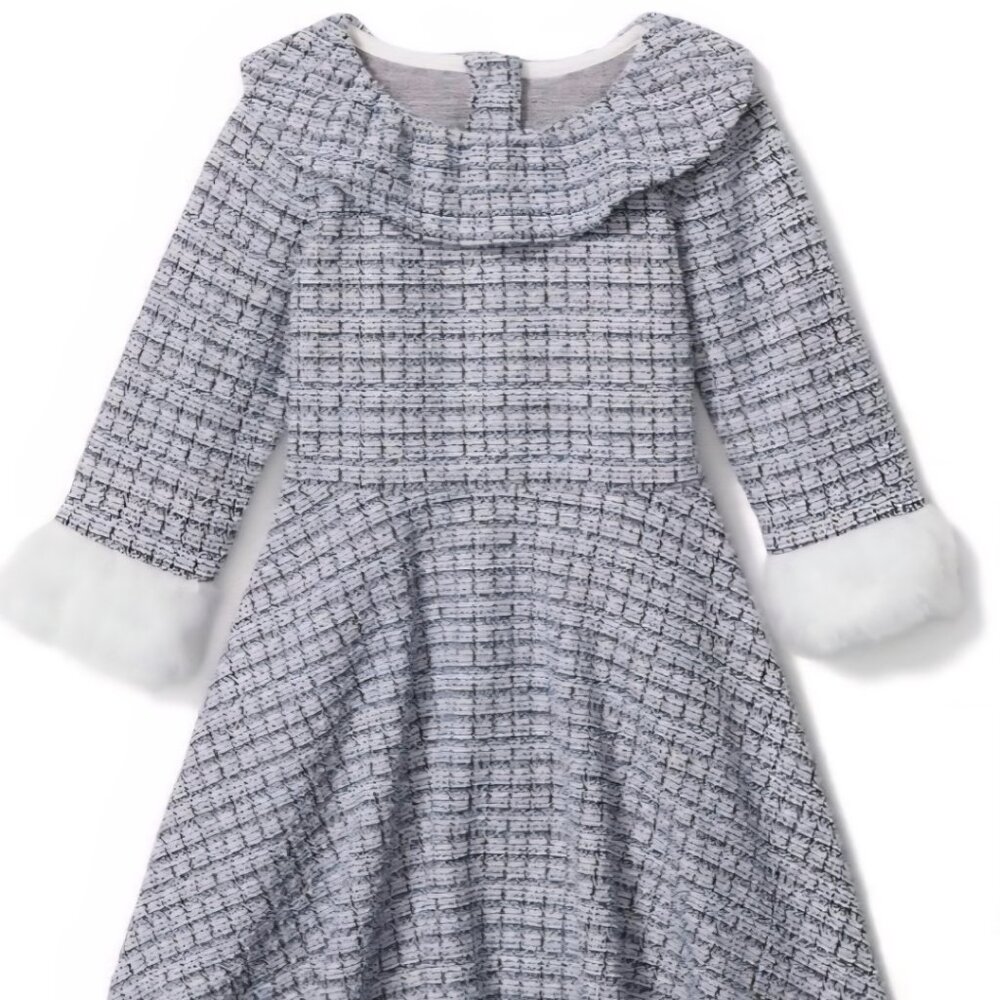 Janie and Jack Jacquard Ruffle Collar Dress Size 5
